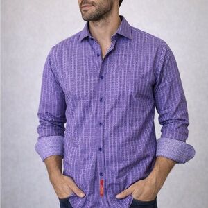 Robert Graham Purple Pattern Button-Down Shirt
